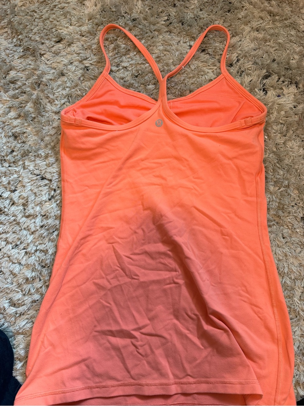 lululemon athletica Coral-Orange Strappy Workout Tank